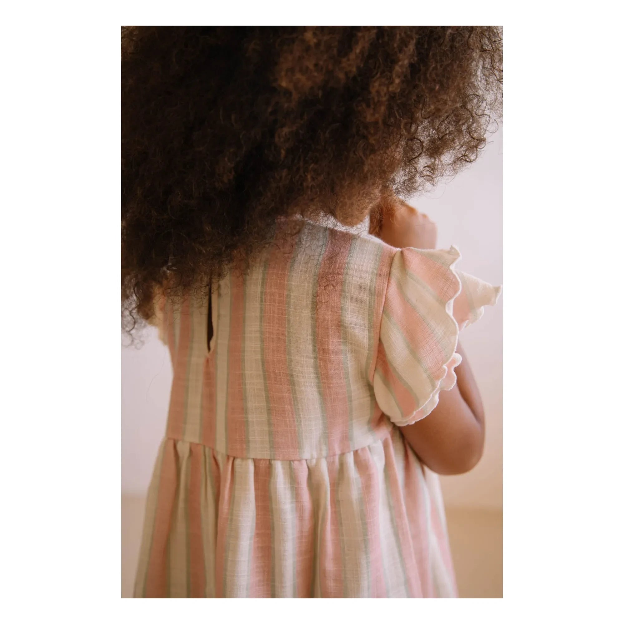 Studio Bohème - Vestido Cousin de Rayas de Gasa de Algodón Orgánico | Rosa