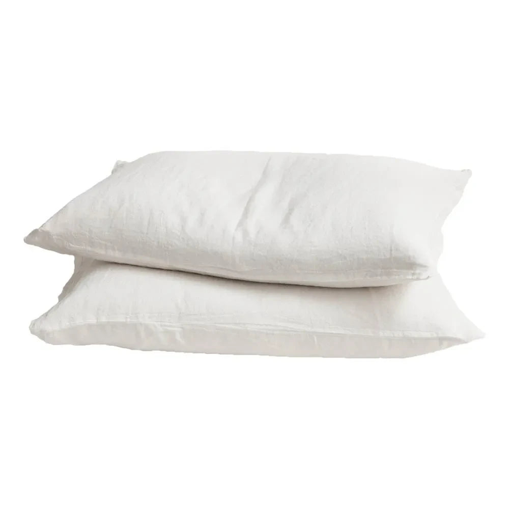 Maison de Vacances - Funda de almohada de lino lavado | Blanco