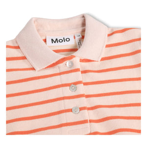 Molo - Polo de algodón orgánico con rayas Raki | Rosa claro