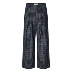 Lollys Laundry - Pantalones Zola de cuadros | Azul oscuro