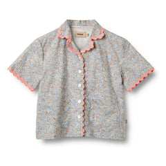 Wheat - Camisa de algodón orgánico Lace Vilma Fleurie | Azul claro