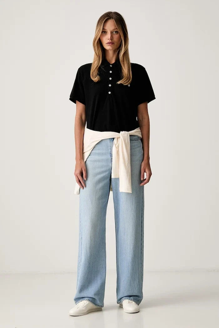 Camiseta de algodón para mujer con cuello Polo Ralph Lauren