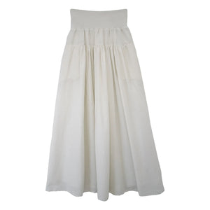 THEAVANT - Falda de popelín de algodón y seda Charlotte | Blanco