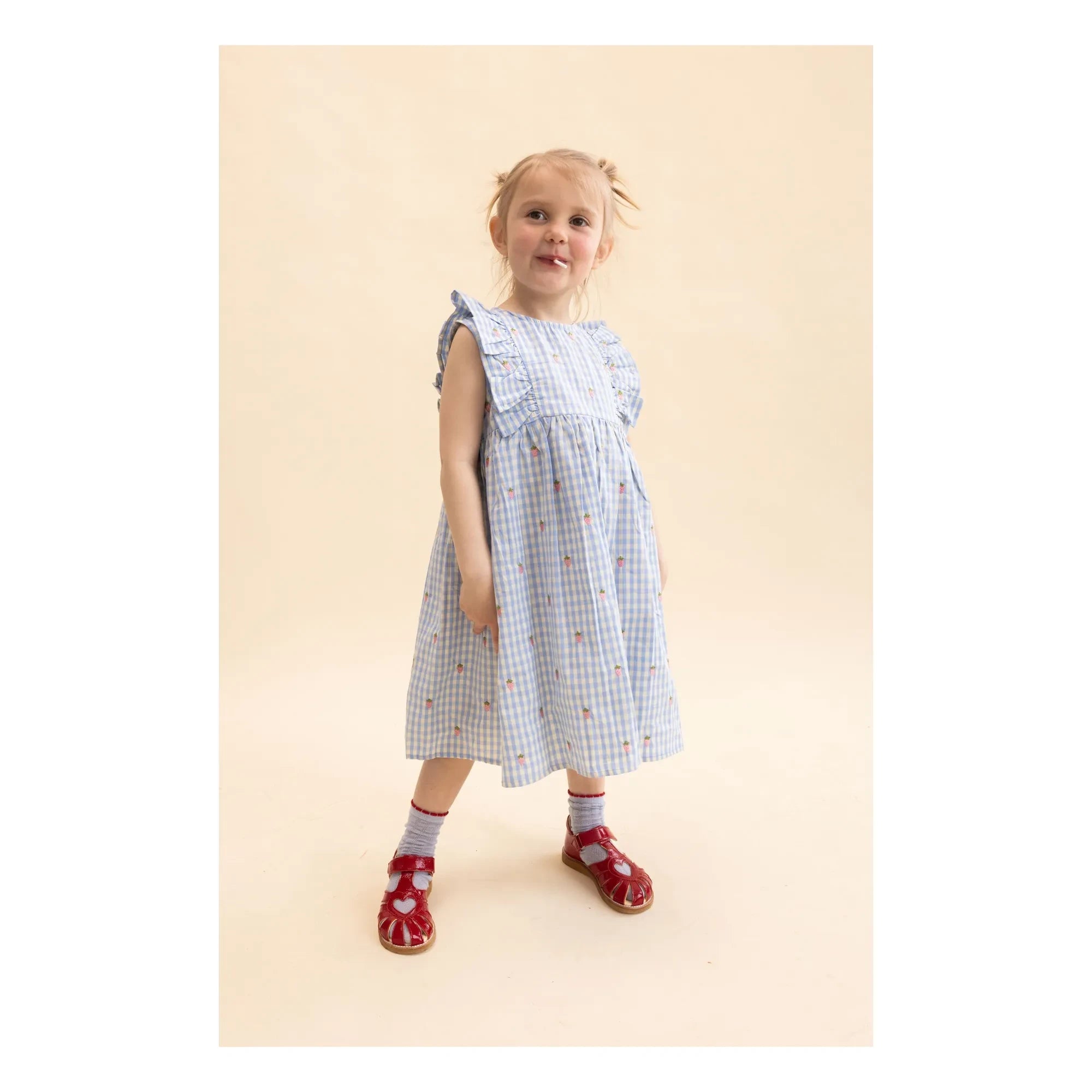 Flöss - Vestido Millie Gingham | Azul claro