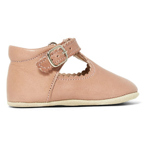 Petit Nord - Sandalia Mary Jane T-Bar Ondulada | Rosa Pastel