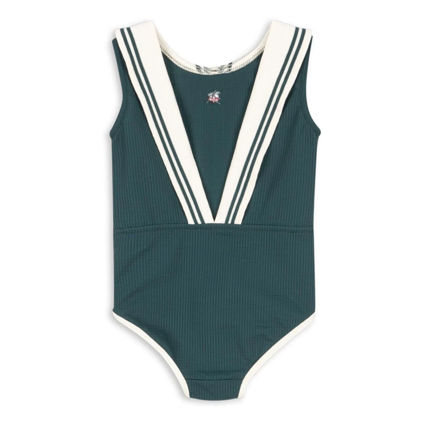 Konges Sløjd - Bañador acanalado de fibra reciclada Sailor | Verde oscuro