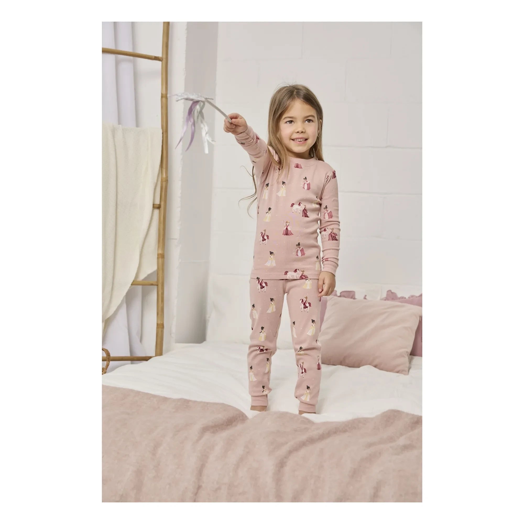 Petit Lem - Pijama de princesa de algodón orgánico | Rosa