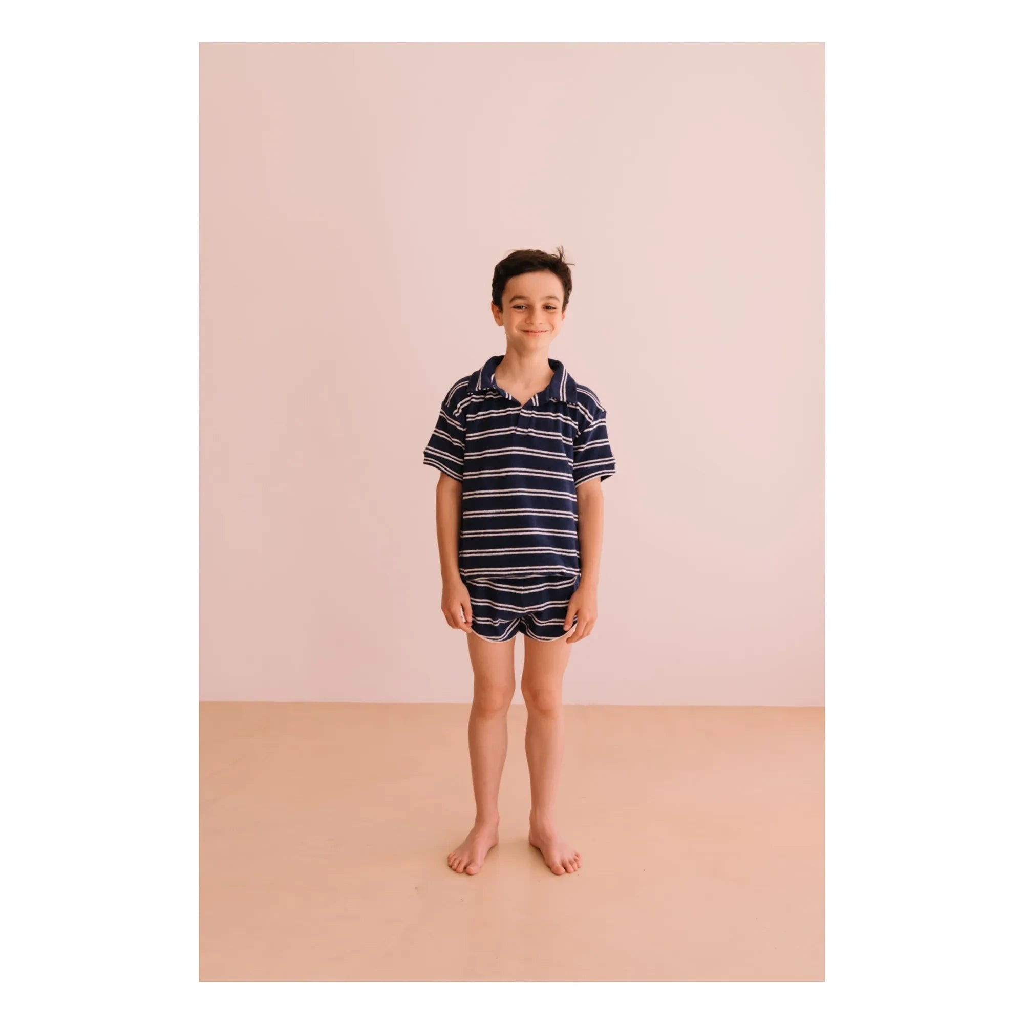 We Are Kids - polo de algodón orgánico a rayas Leonard | Azul marino