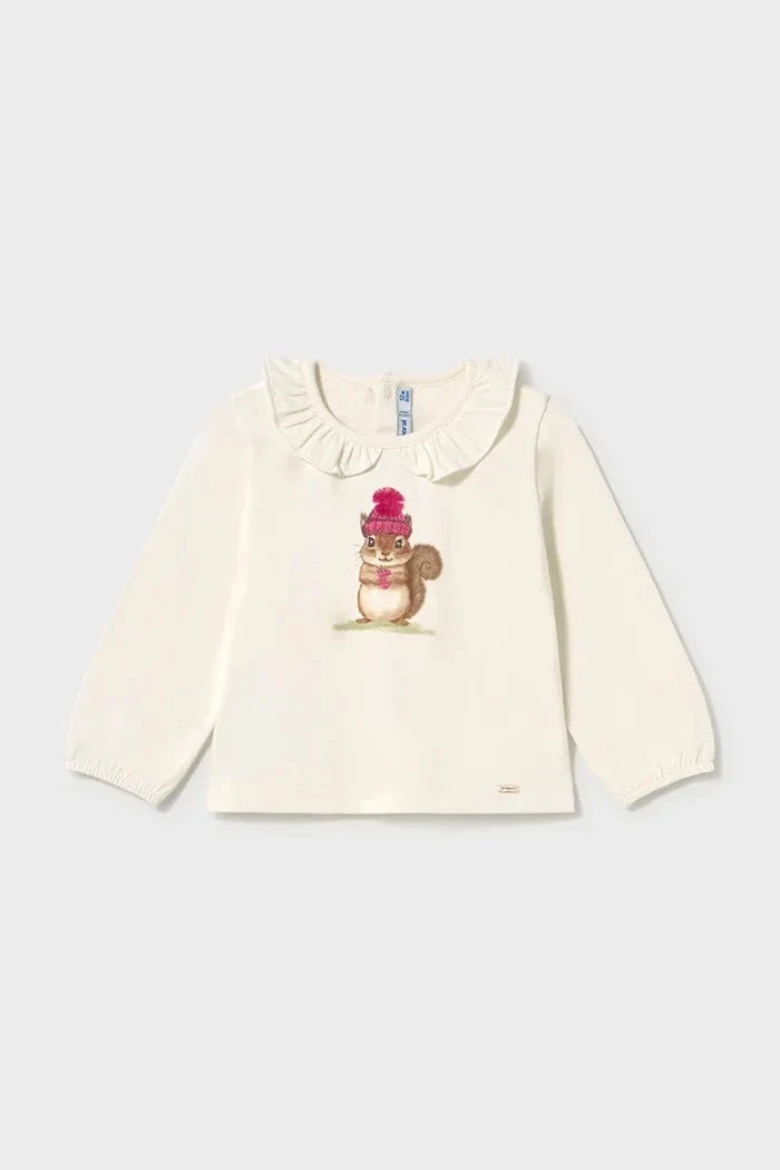 Blusa de manga larga de algodón y elastano Mayoral para niños