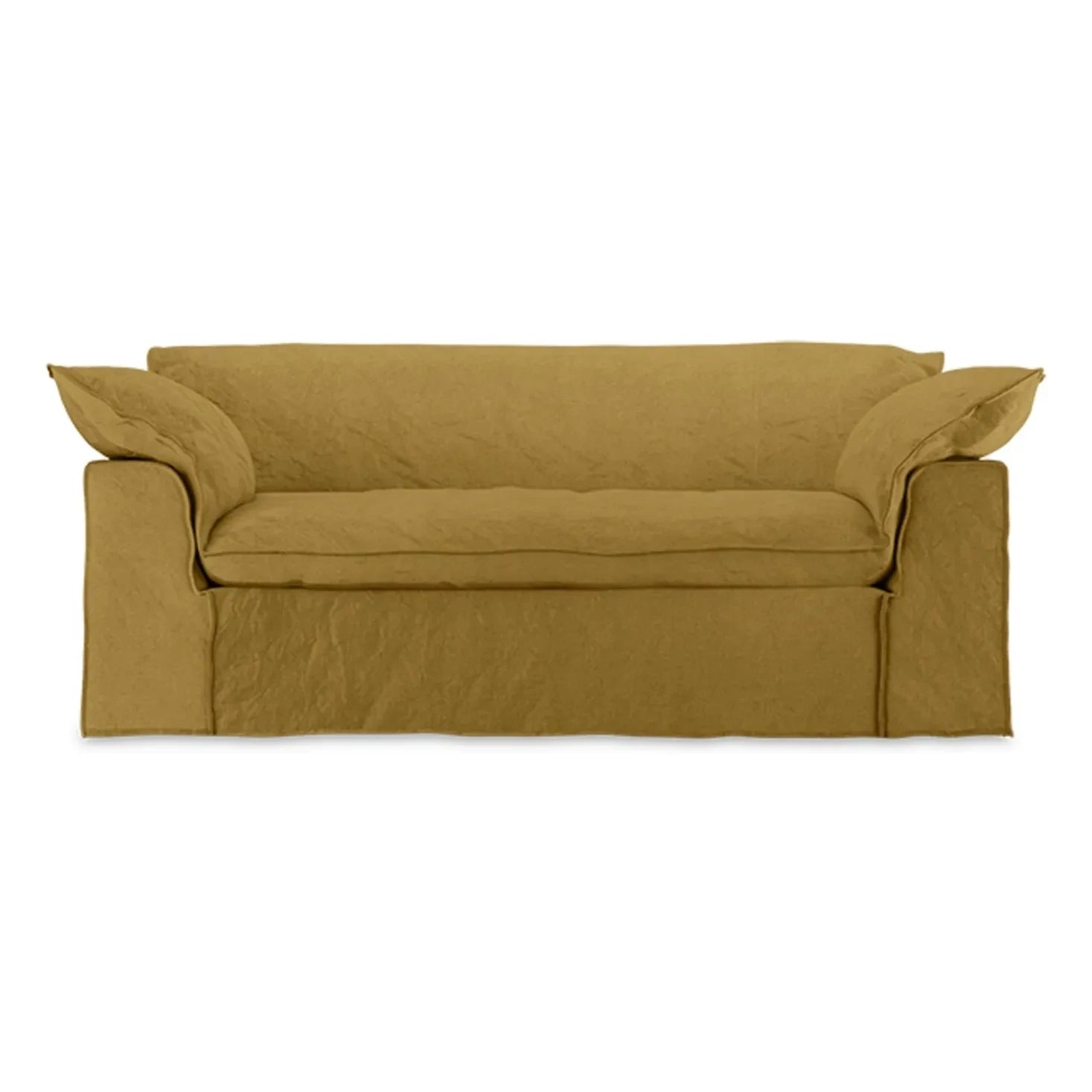 HKliving - Sofá de lino para 2 personas Nomad | Mostaza