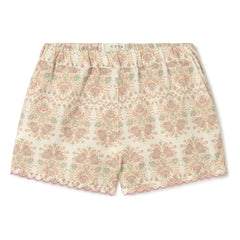 Coco au Lait - Shorts orgánicos de algodón con flores | Crudo