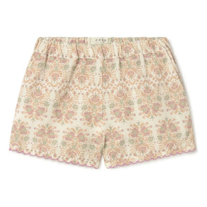 Coco au Lait - Shorts orgánicos de algodón con flores | Crudo