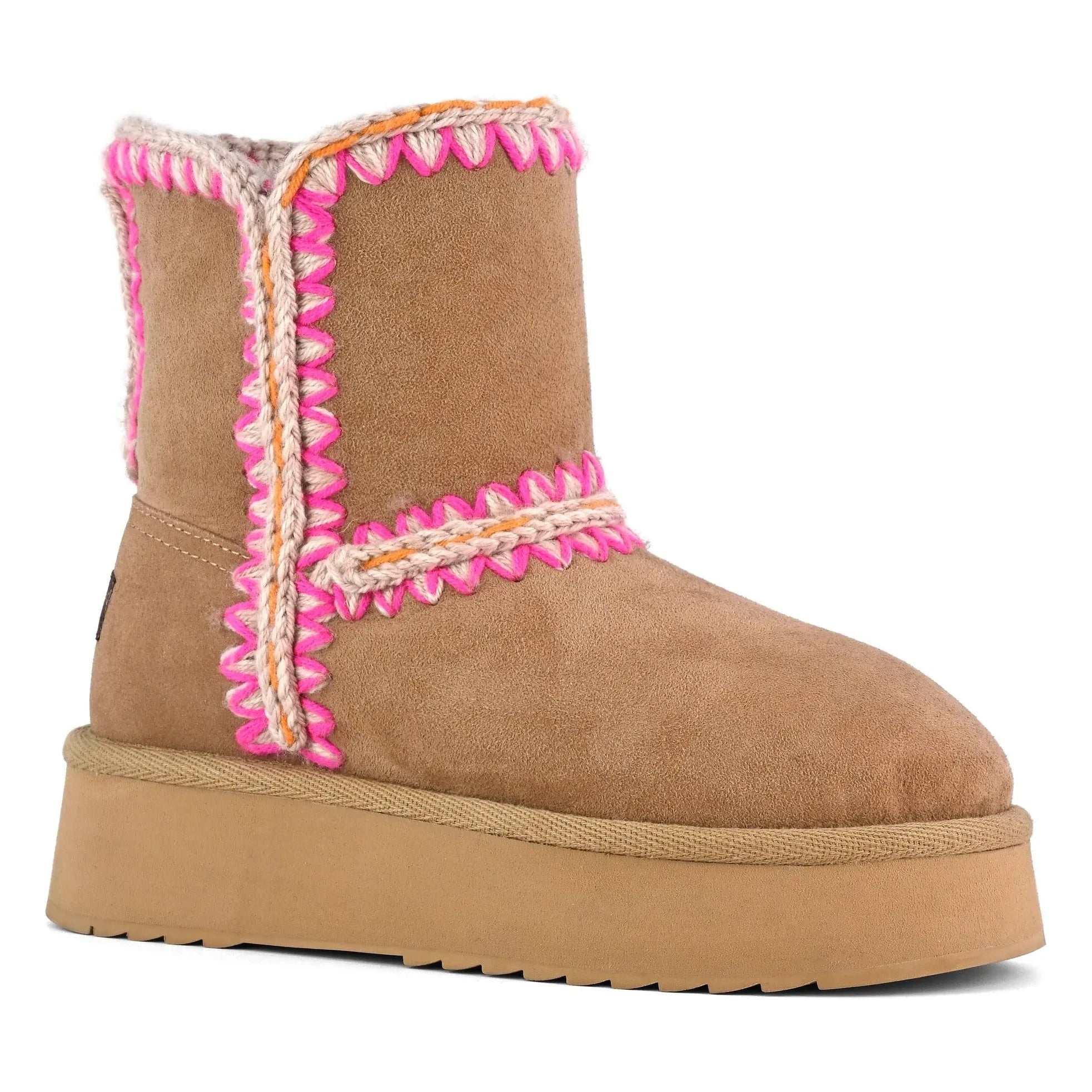 Mou - Botas Compensadas Norfolk Suecia | Rosa