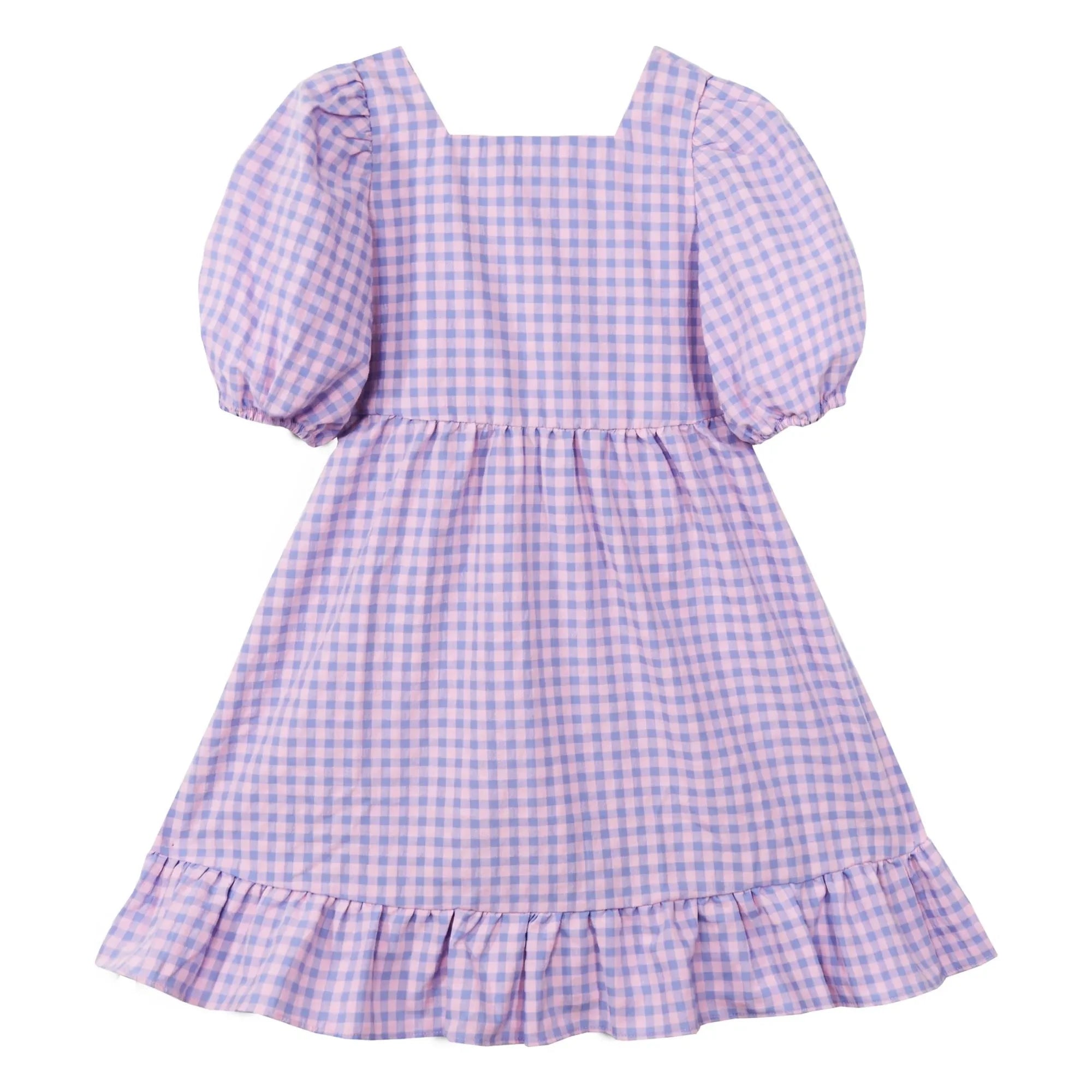 Mipounet - Vestido de manga corta fruncido con cuello cuadrado | Lila