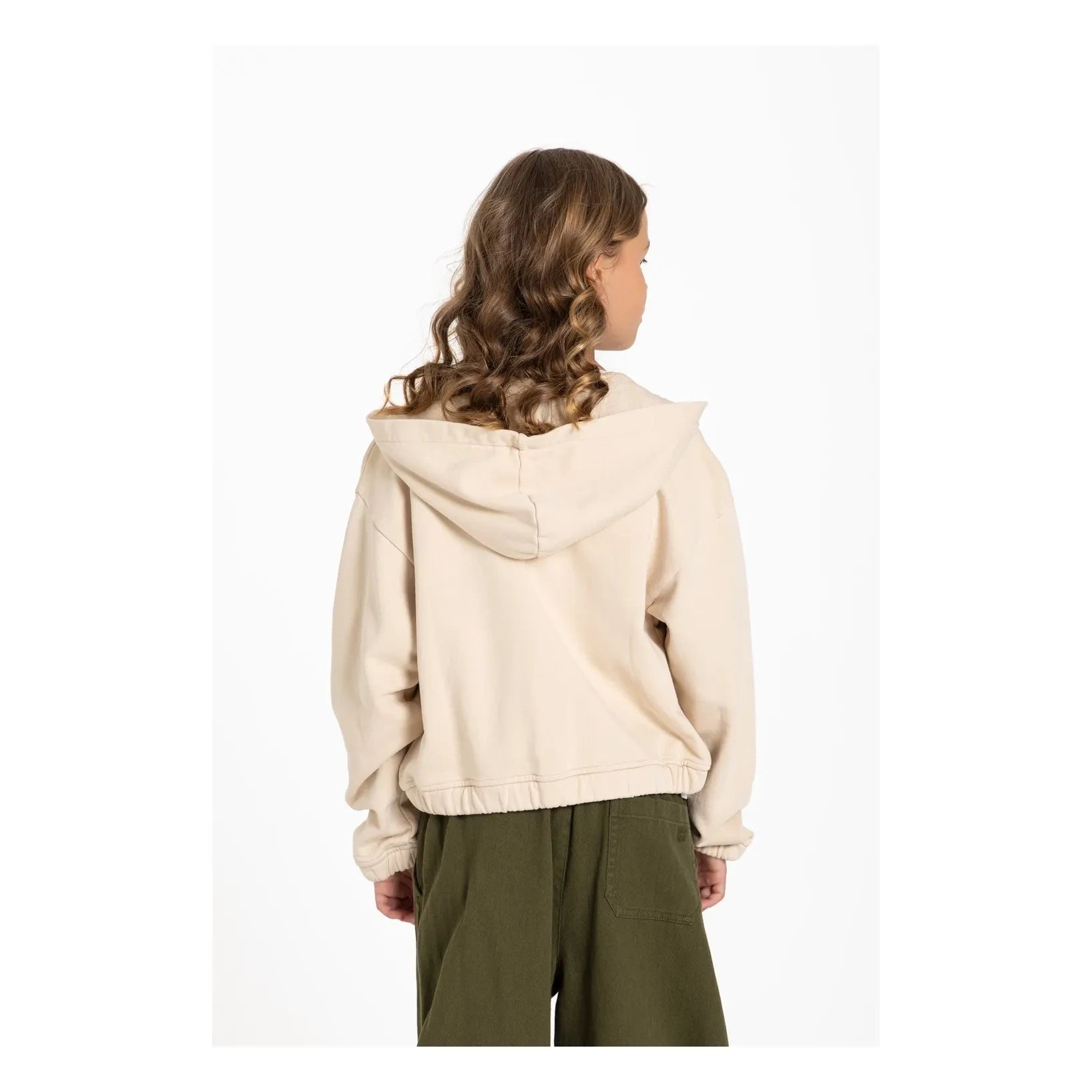Hundred Pieces - Sudadera con cremallera de algodón orgánico Blush Forever | Crema