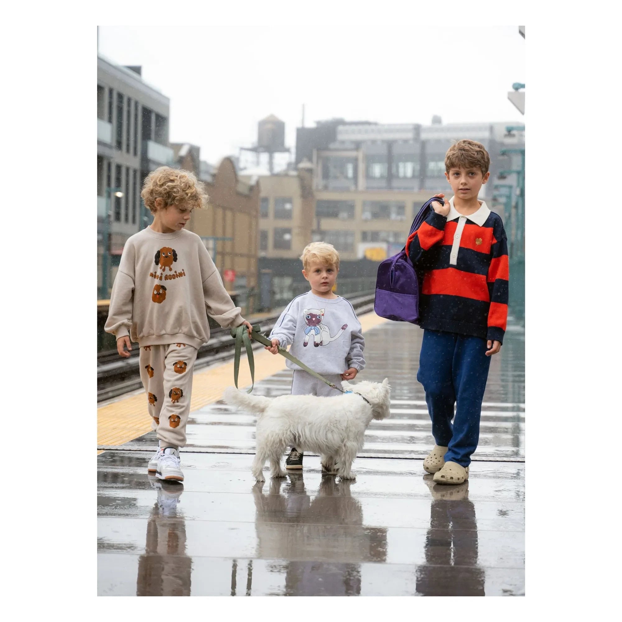 Mini Rodini - Sudadera de algodón orgánico Siamese | Gris jaspeado