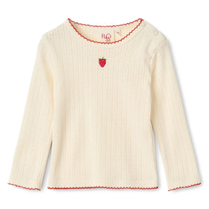 Flöss - Camiseta de punto calado Flora | Crema