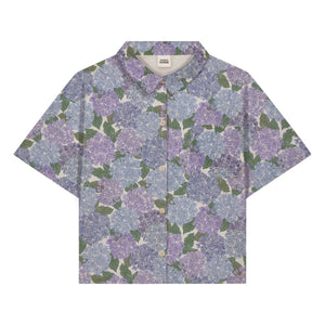 Studio Bohème - Camisa de algodón orgánico con velo de flores | Lila