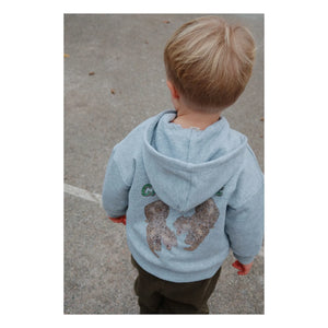 Konges Sløjd - Sudadera Lou Tigres de algodón orgánico | Gris jaspeado