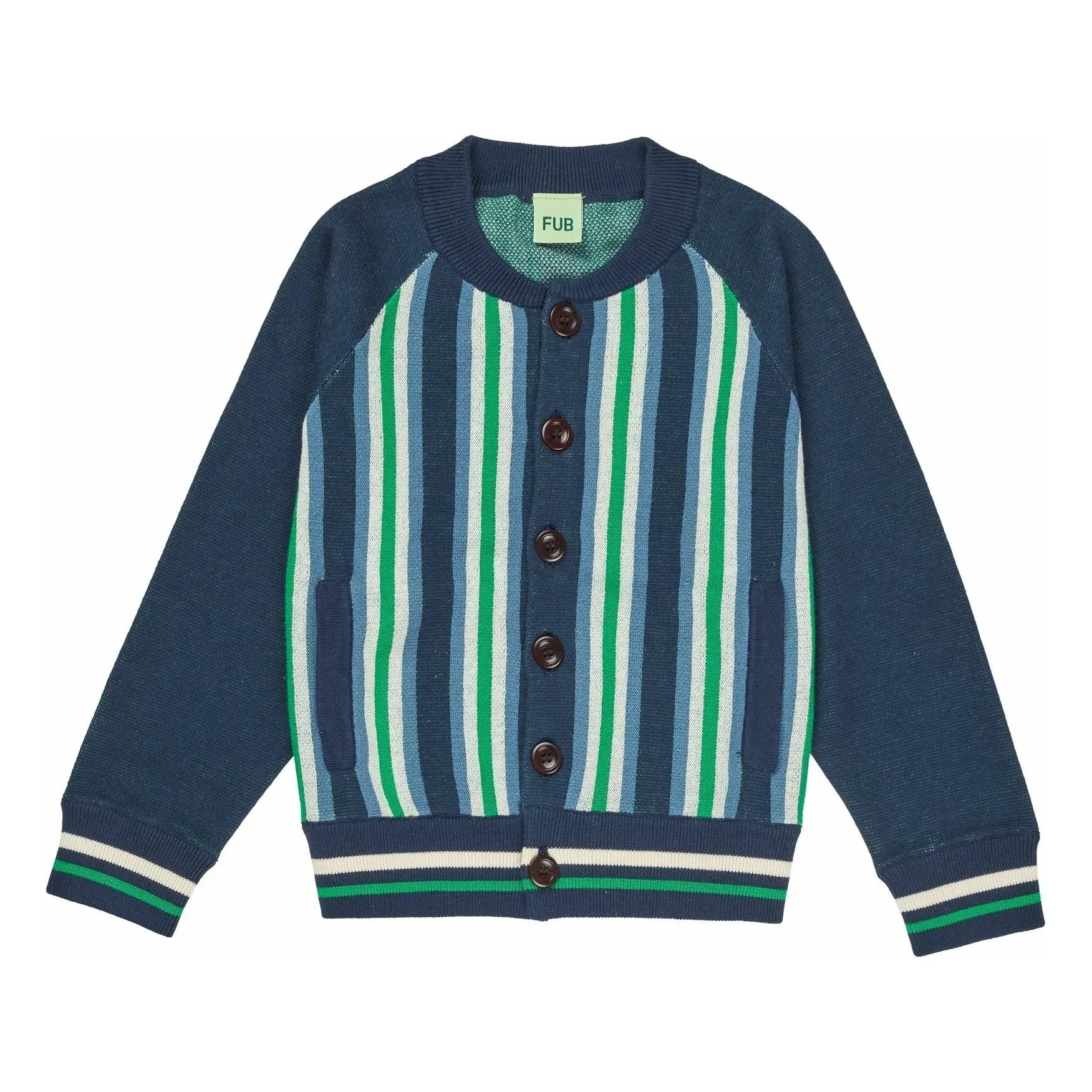FUB - Chaqueta bomber de punto fino de algodón orgánico | Azul marino