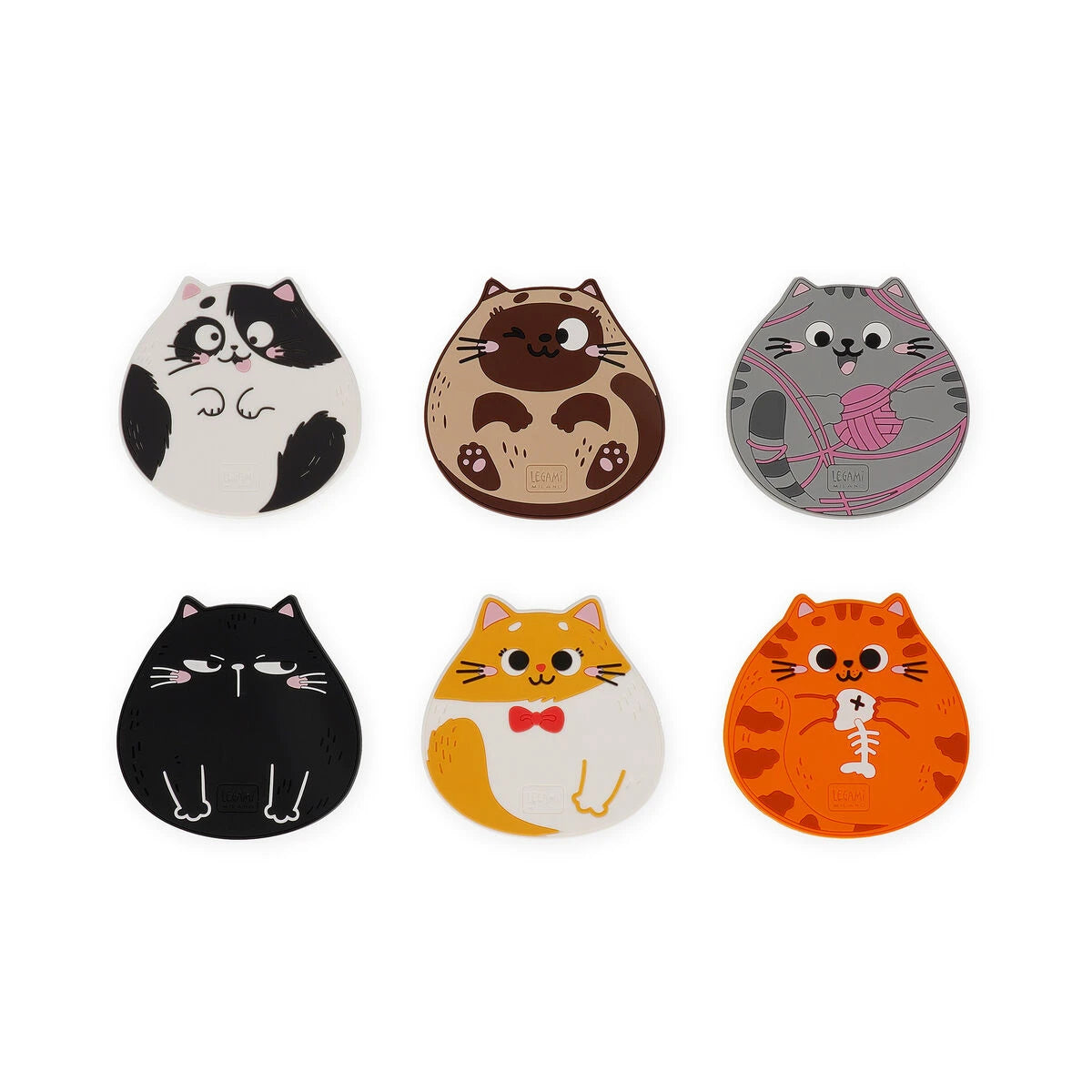 Legami - Set de seis posavasos - Coaster Club - Gato