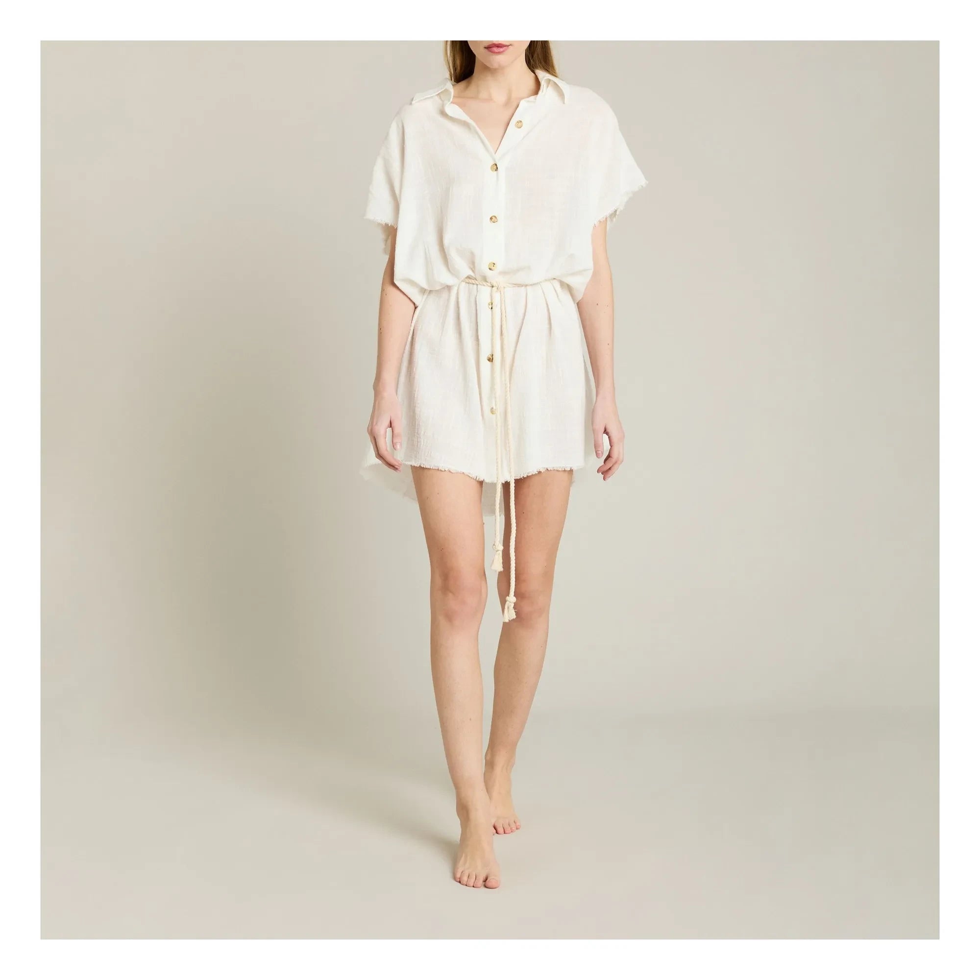 Maison Saint Julien - Vestido de gasa de algodón Paros | Crudo