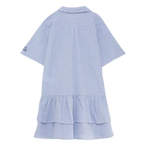 True Artist - N°16 Vestido de seersucker a rayas | Azul