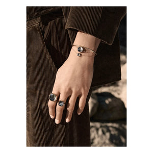Ginette NY - Pulsera Disc Mini Pixie Ever Negro | Oro rosa