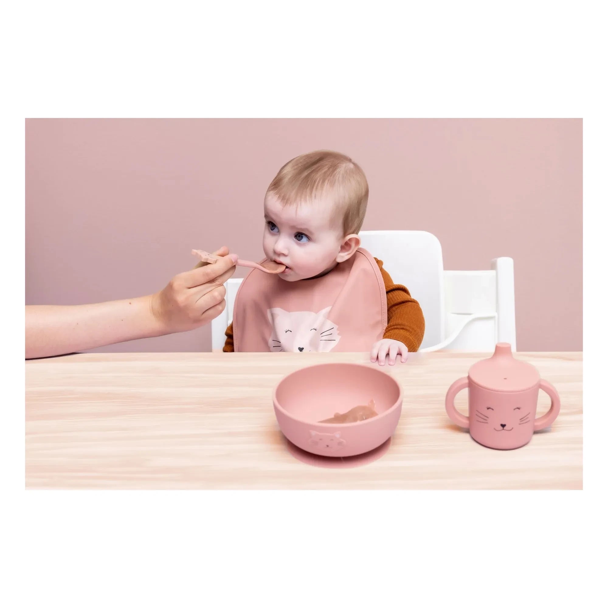 Trixie - Cuenco de silicona con base antideslizante para gatos Sra. Cat | Rosa