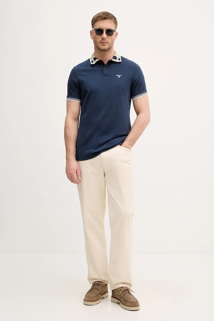 Camiseta de Algodón Callington para Hombre con Cuello Barbour