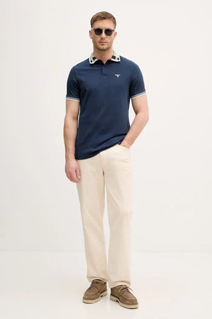 Camiseta de Algodón Callington para Hombre con Cuello Barbour