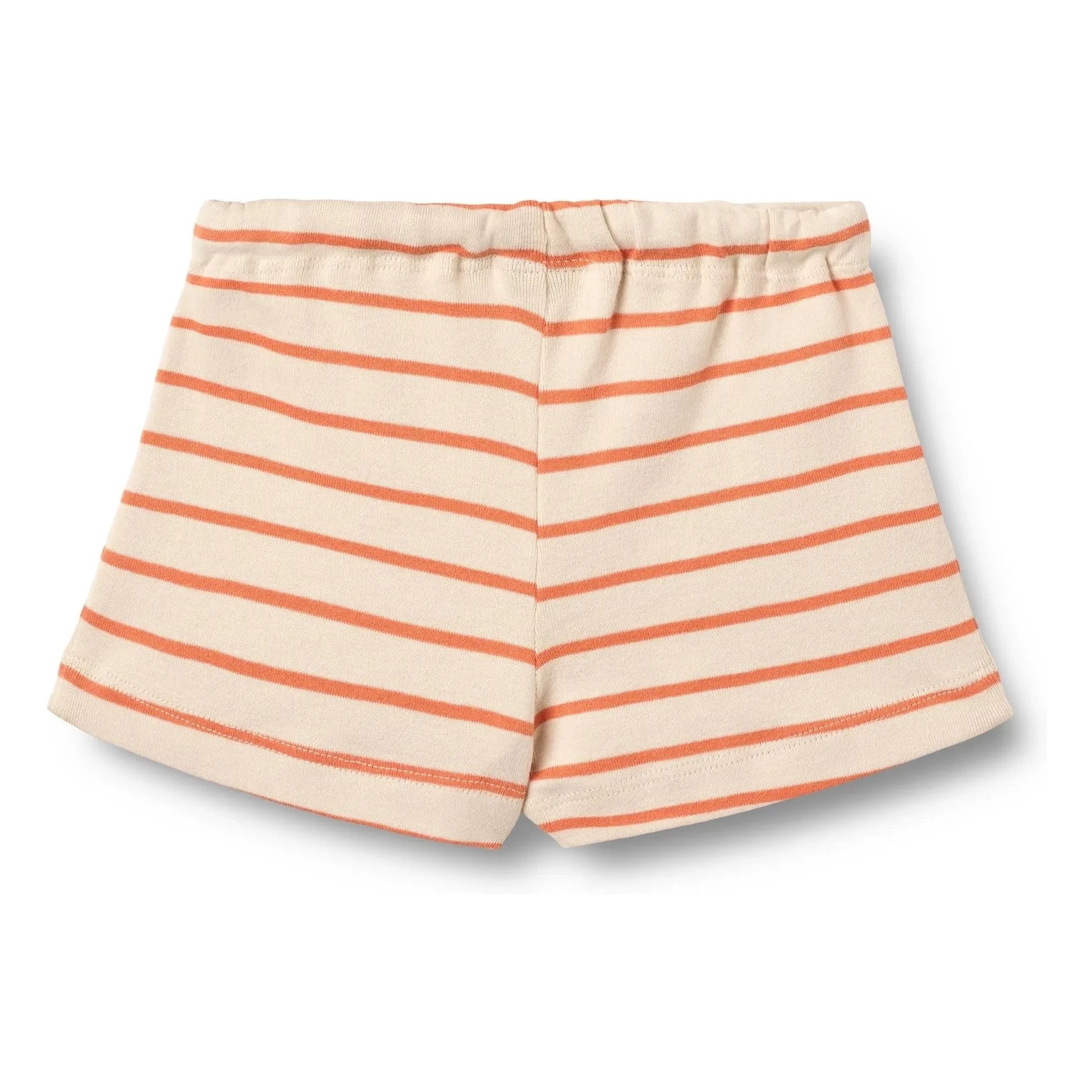 Wheat - Pantalones cortos Vic de punto a rayas de algodón orgánico | Naranja