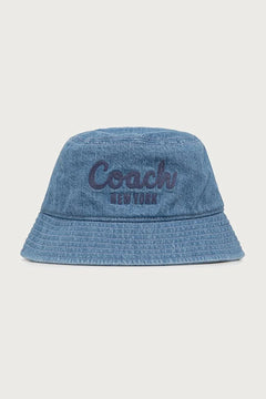 Sombrero tipo bucket de denim para mujer Coach
