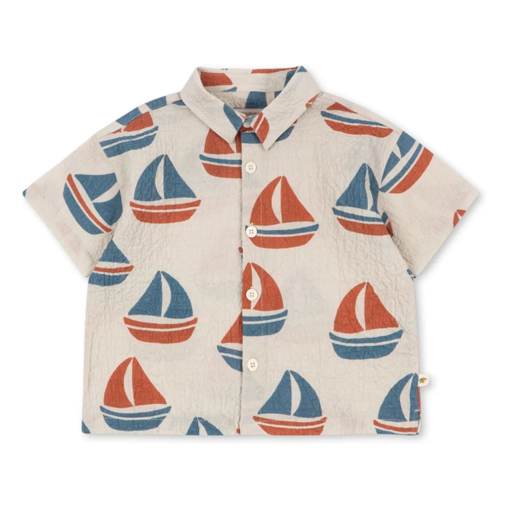 Konges Sløjd - Camisa de algodón orgánico Elliot Bateaux | Beige
