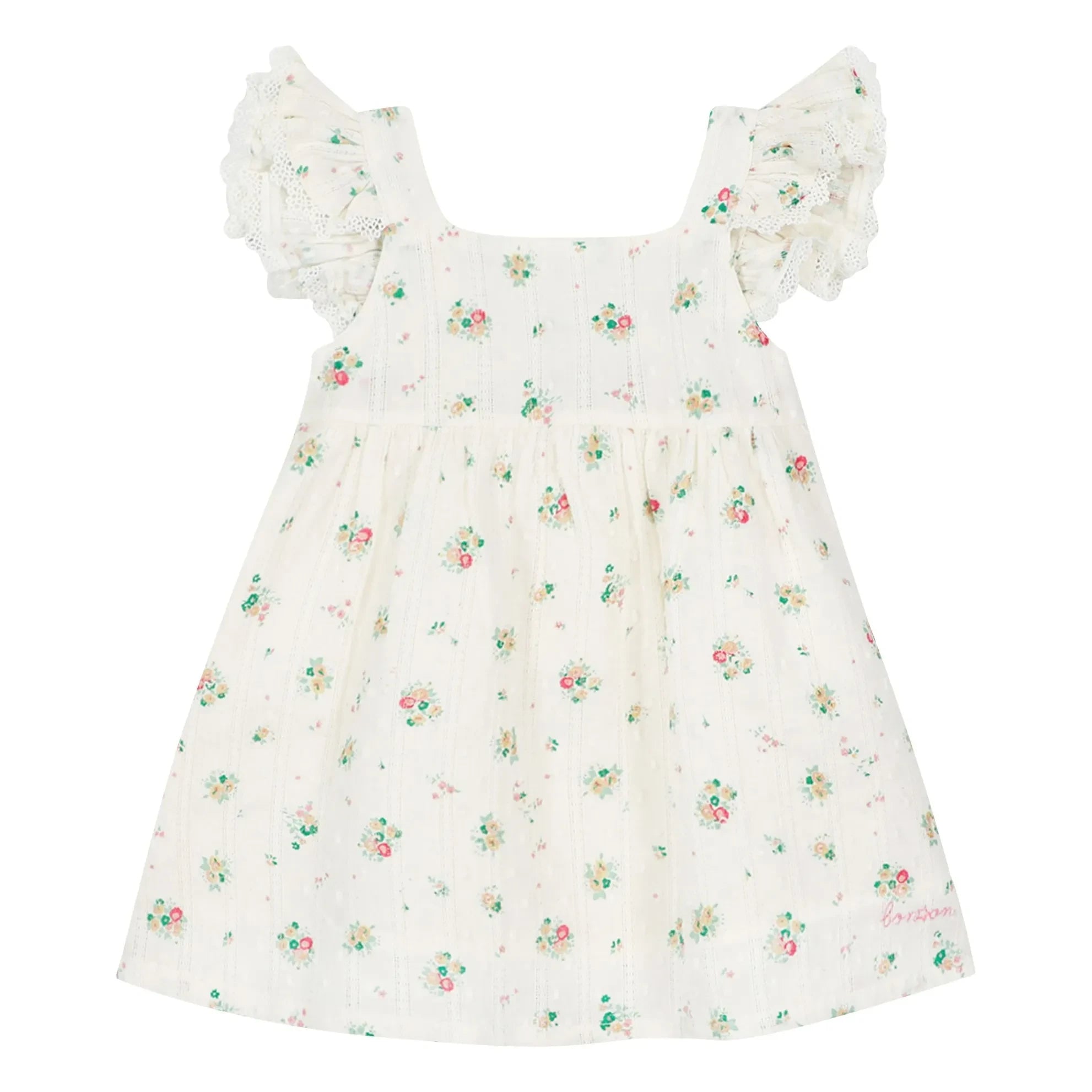 Bonton - Vestido de ramilletes Nadine Pointelle | Blanco