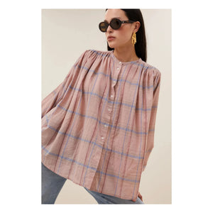 By Bar - Blusa de algodón orgánico Nyka | Rosa empolvado