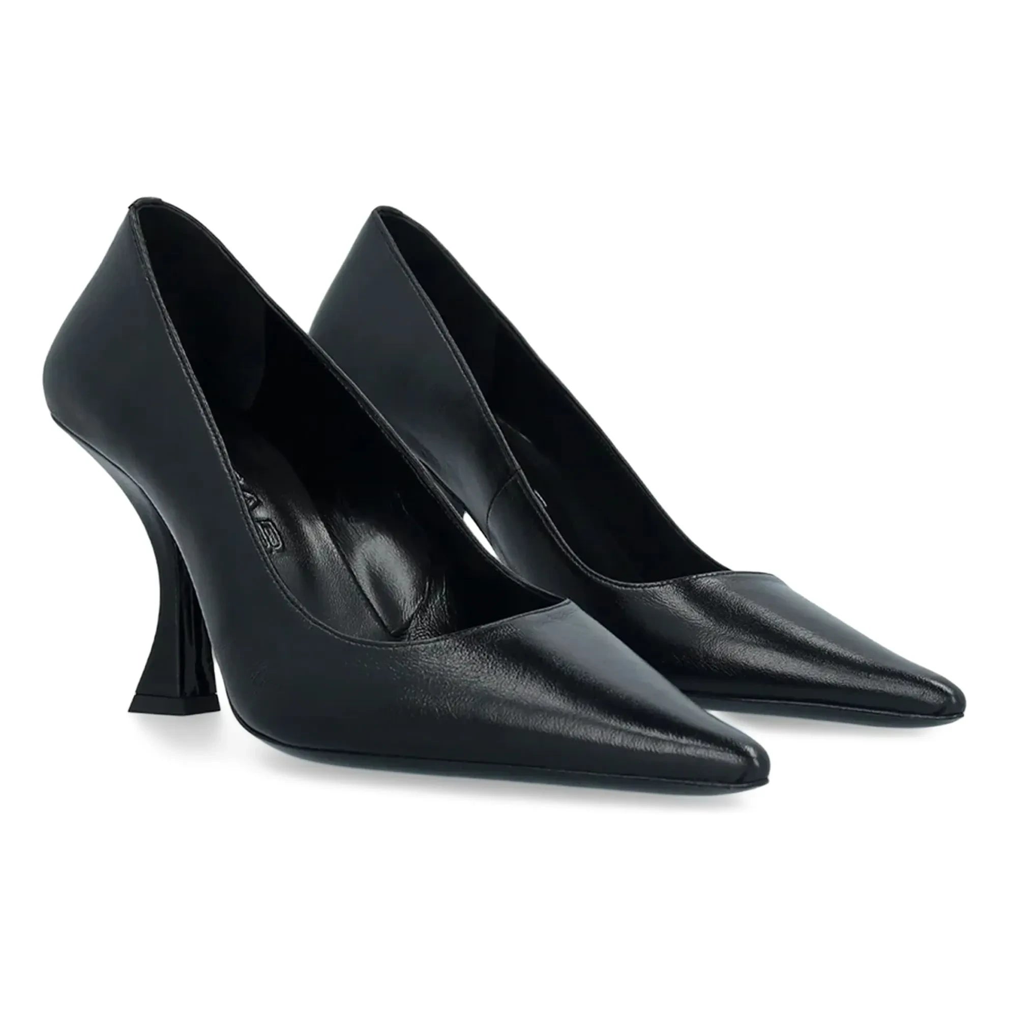 BY FAR - Zapatos de tacón de piel texturizada Viva | Negro