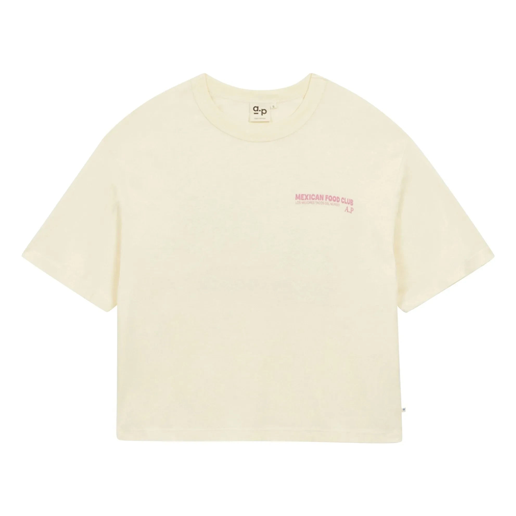 a.p - Camiseta de algodón orgánico estilo comida mexicana | Crudo
