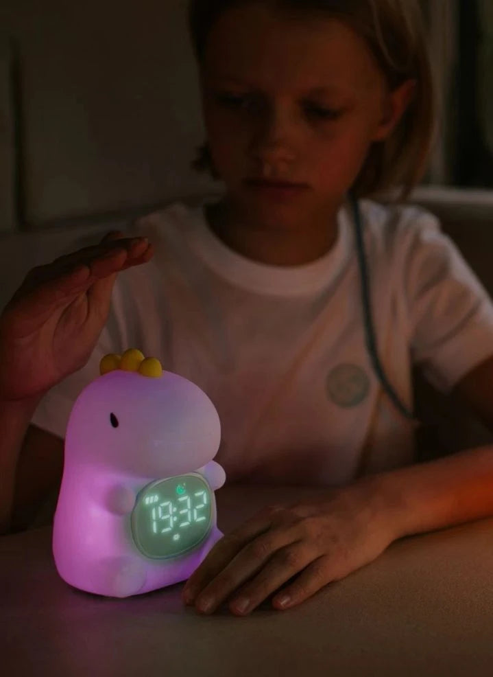Mary's - Reloj de Alarma Dino y Lámpara Nocturna | Azul Verde