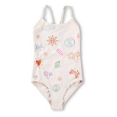Molo - Traje de baño Nanna Minis Doodles de fibra reciclada | Crudo