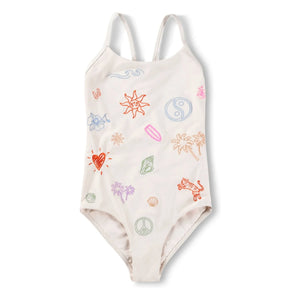 Molo - Traje de baño Nanna Minis Doodles de fibra reciclada | Crudo