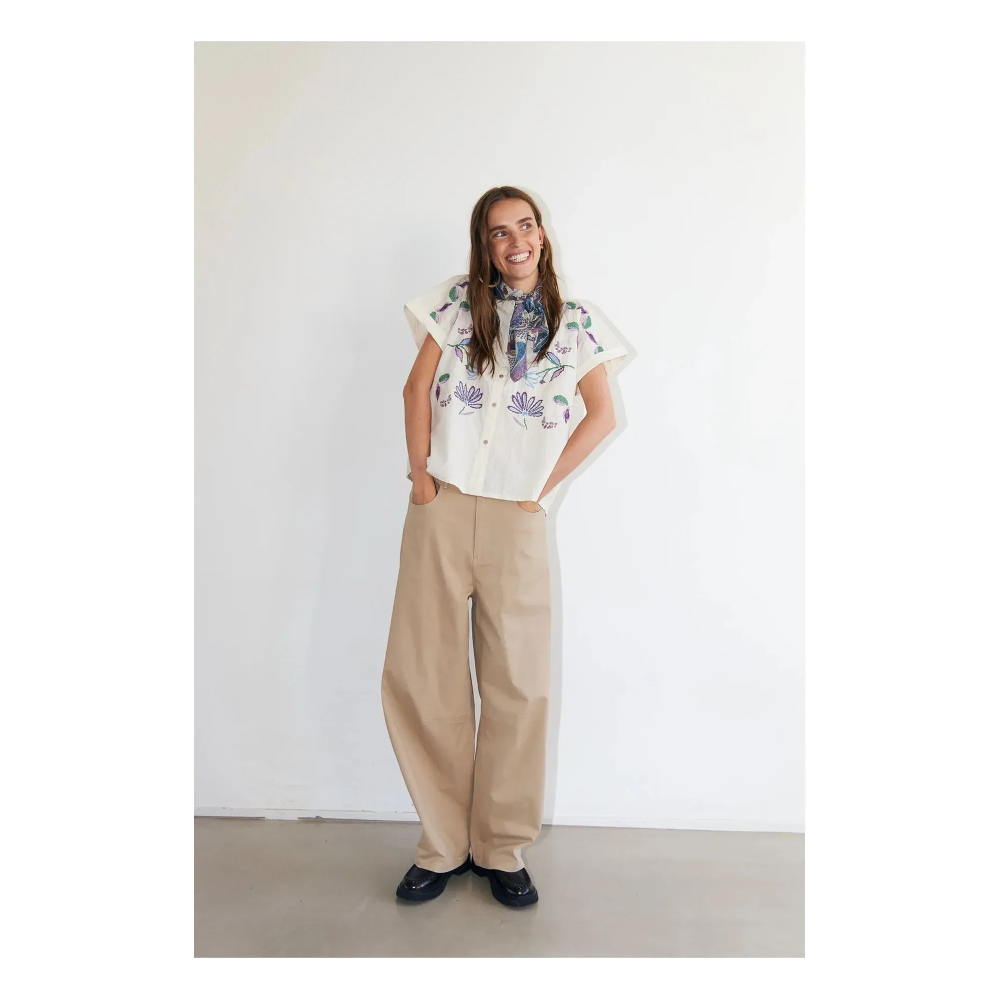 Lollys Laundry - Blusa de algodón Mya | Crema