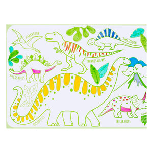 Superpetit - Set individual mini reversible con 4 rotuladores - Dinosaurio
