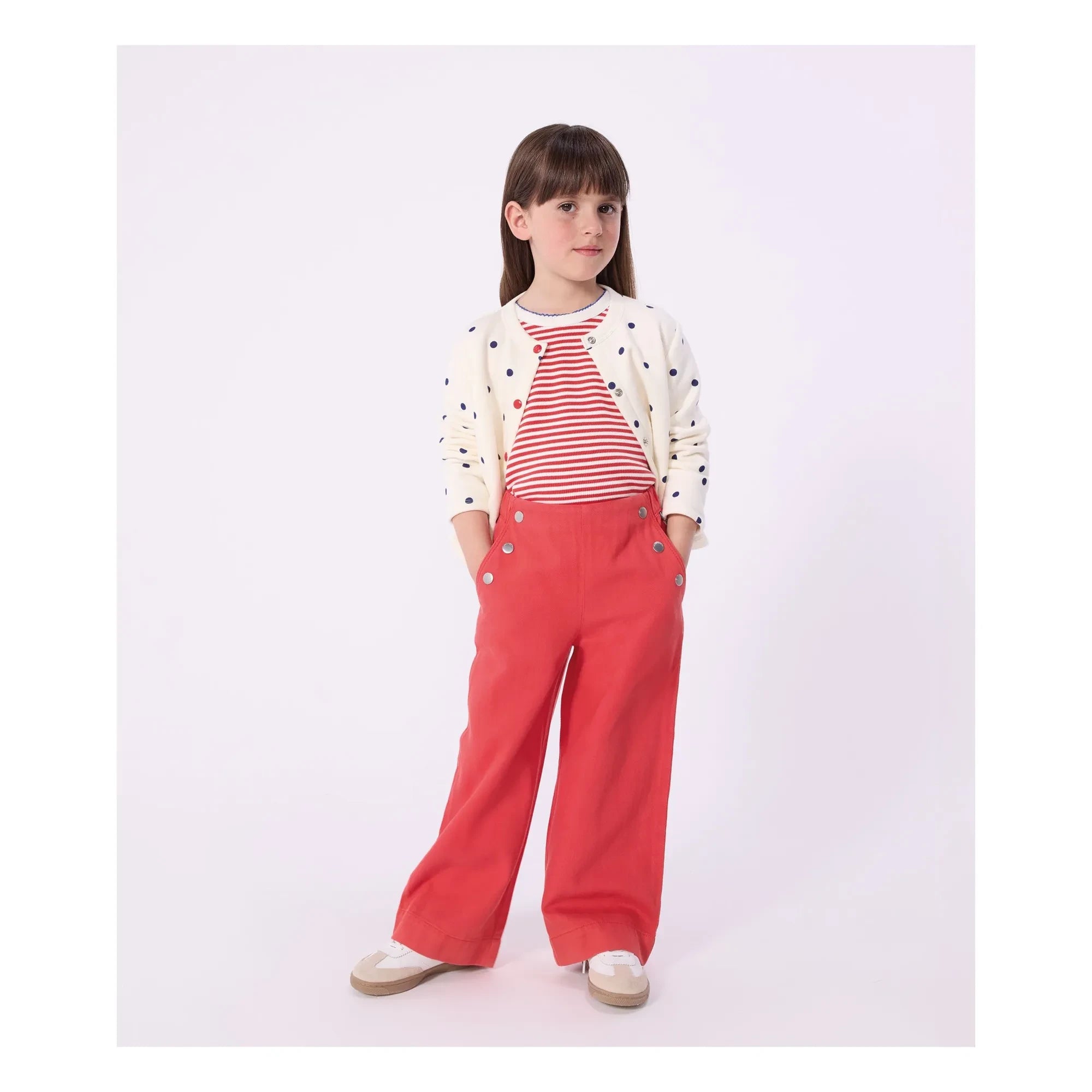 Petit Bateau - Cárdigan de lunares de felpa | Crudo