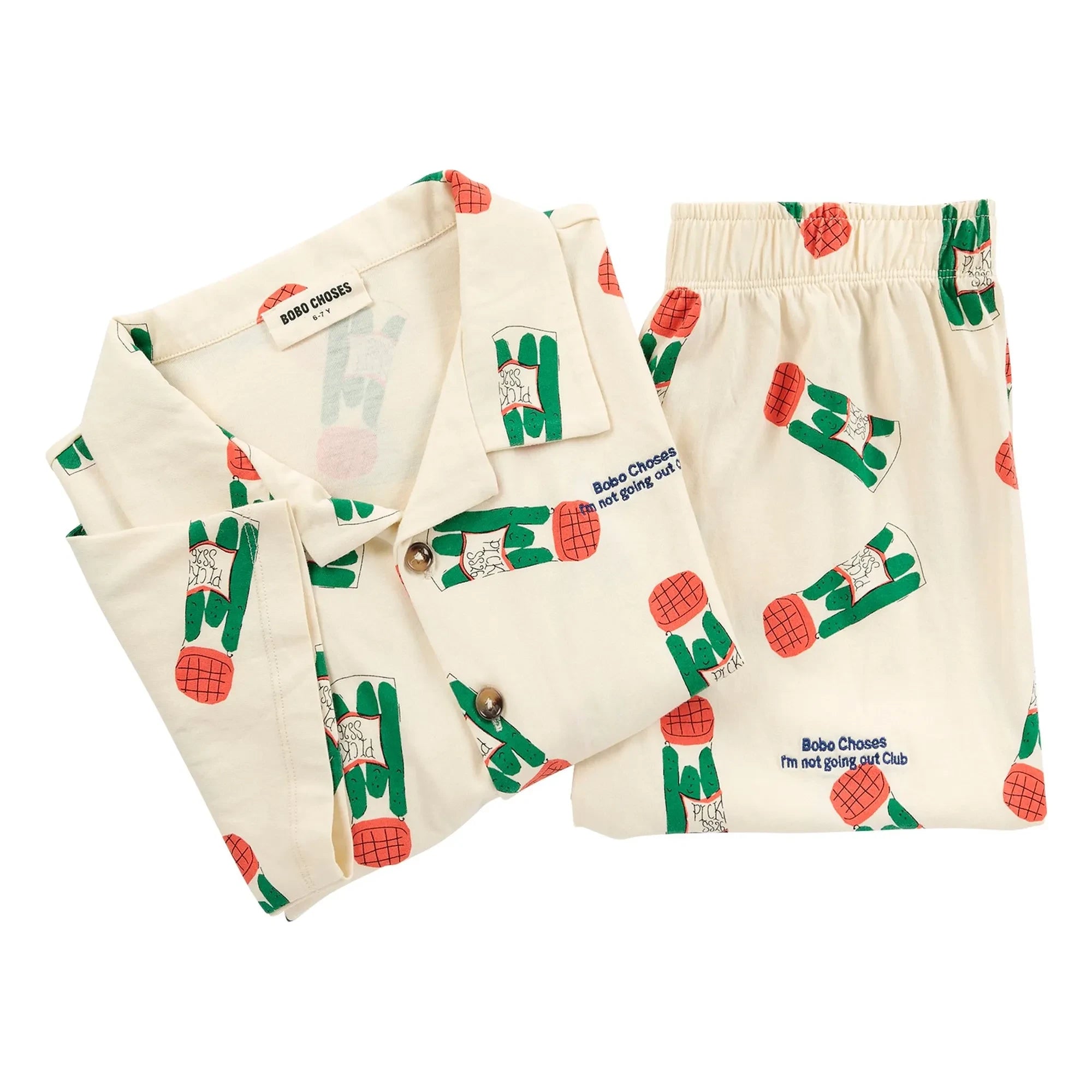 Bobo Choses - Conjunto de camisa y pantalón corto de algodón orgánico Pickles | Crudo