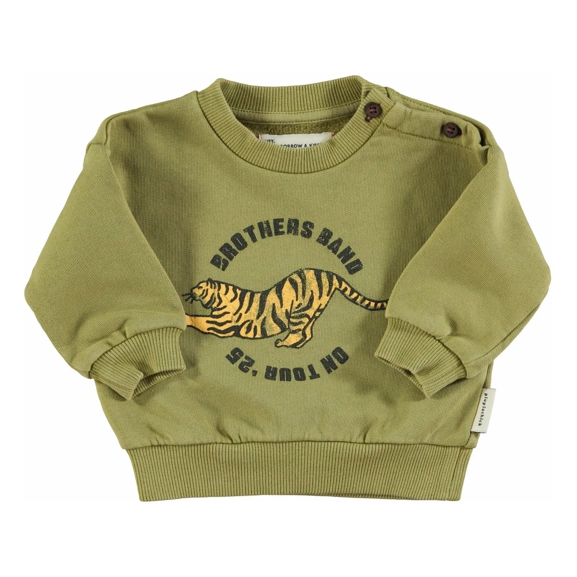 Piupiuchick - Sudadera Tigre Algodón Orgánico | Oliva