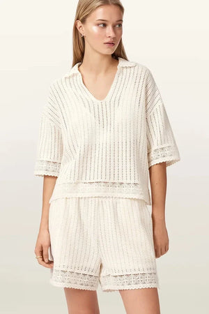 AllSaints shorts cortos de algodón para mujer MANZANA