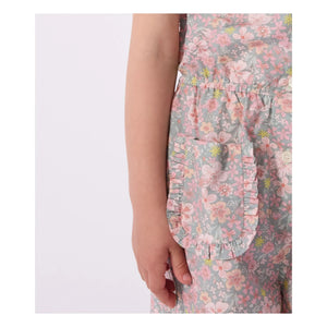 Petit Bateau - Peto de popelina de algodón orgánico con estampado floral | Azul grisáceo