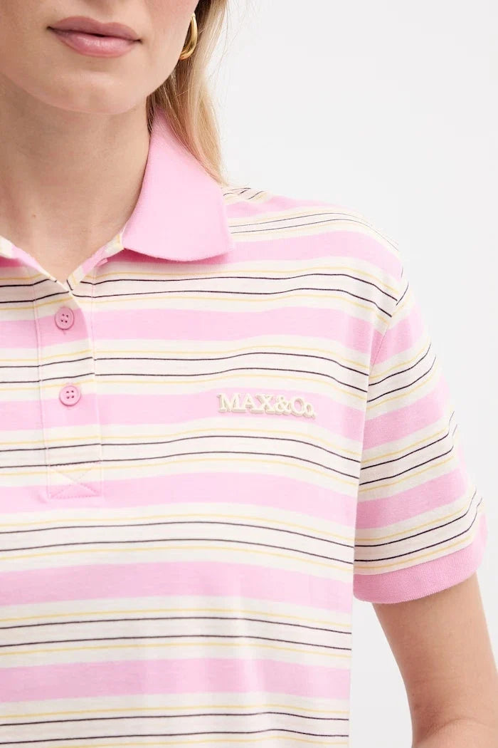Camiseta de algodón con detalle de cuello para mujer Max&Co. MCOMANDARE