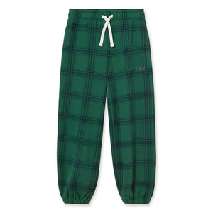 Tinycottons - Pantalones deportivos a cuadros de algodón orgánico | Verde